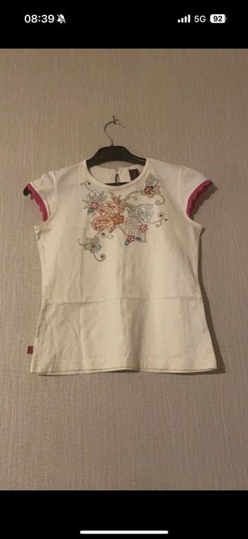 Haut Catimini 12 ans – Broderie florale et sequins