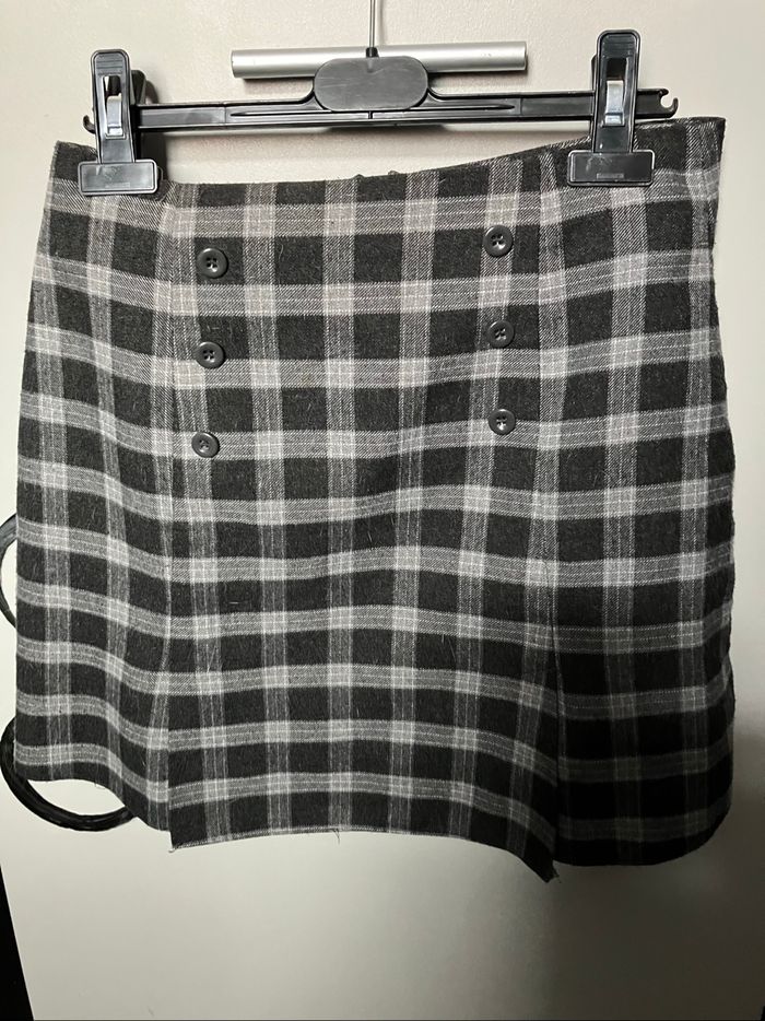 Mini jupe carreau gris