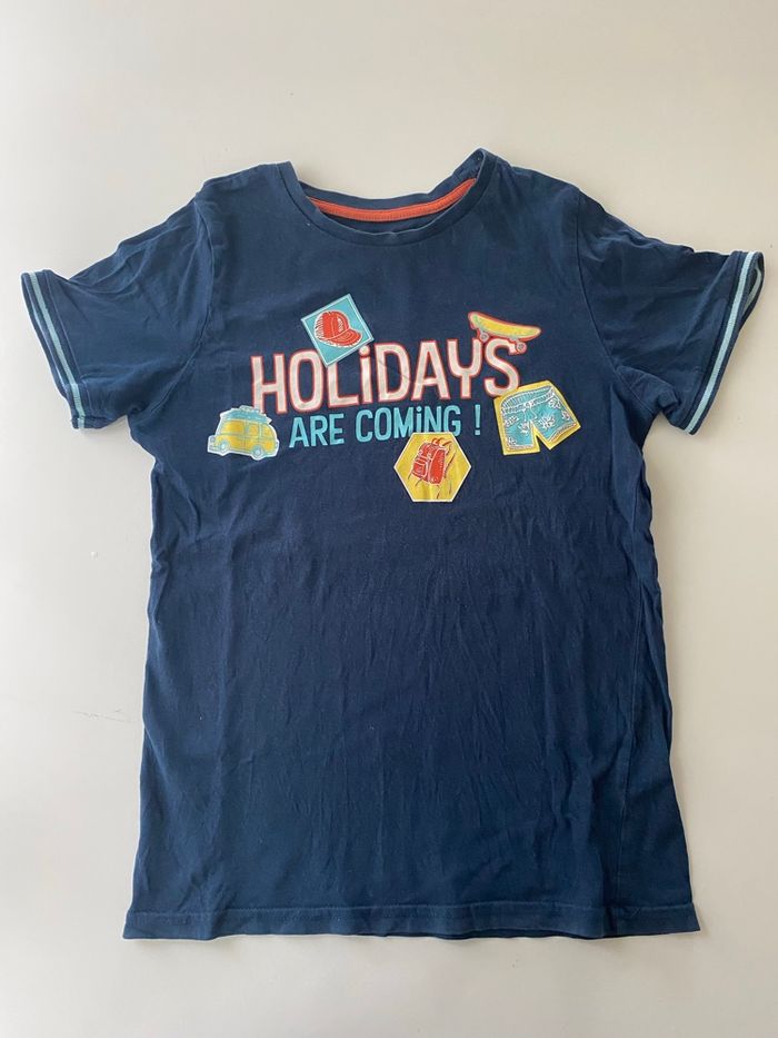 Tee shirt MC Marine imprime garcon 10 ans - photo numéro 2