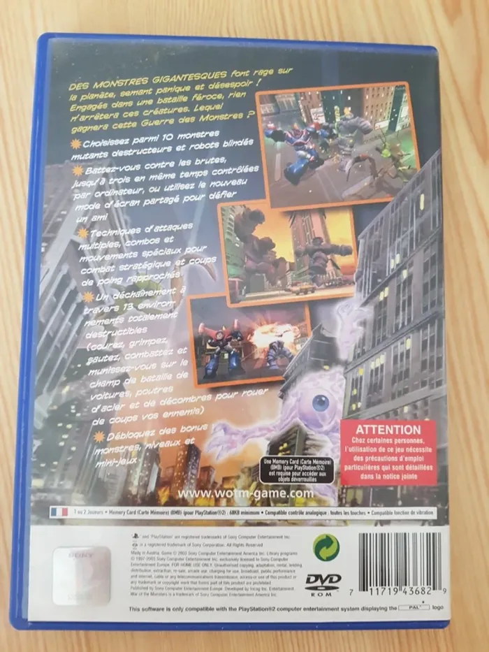 Jeu war of the monsters ps2 - photo numéro 3