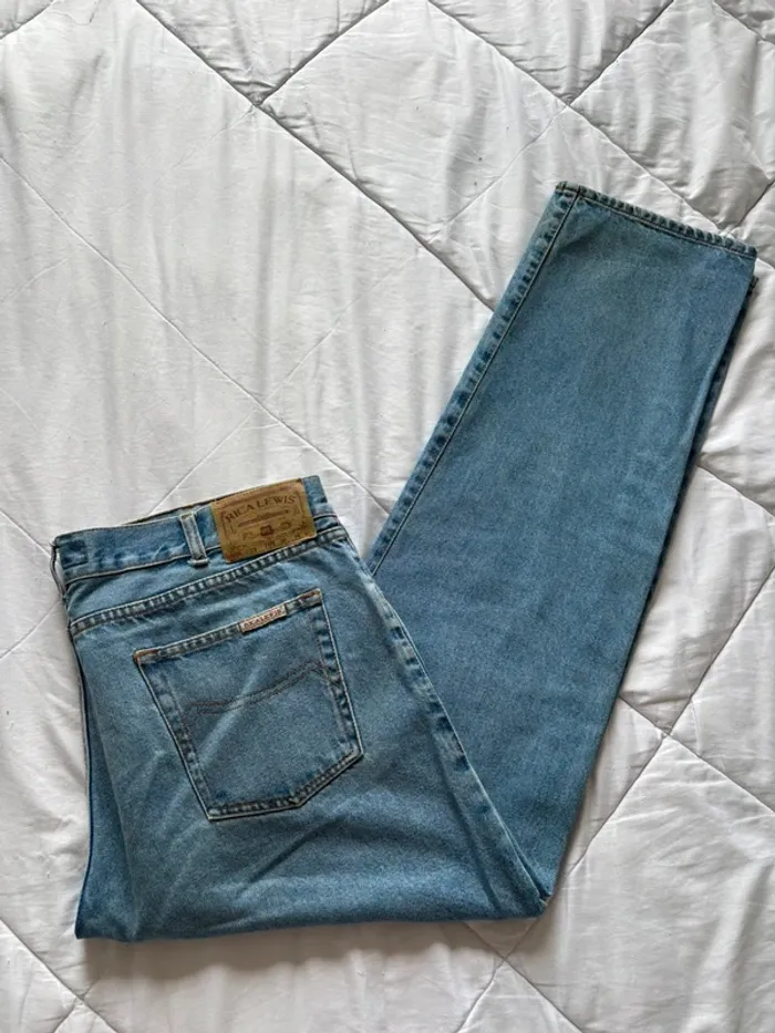 Jean vintage Rica Lewis RL70 relaxed fit droit regular straight bleu clair taille 50/2XL 90s homme