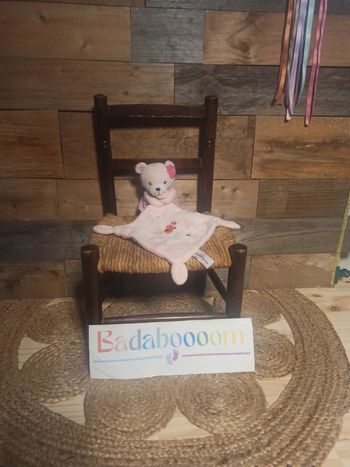 Doudou ours rose pommette tbe