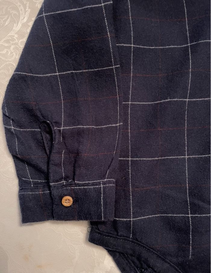Body chemise KIABI bébé garçon 24 mois 👶 bleu marine à carreaux – look chic & pratique 💙 - photo numéro 3