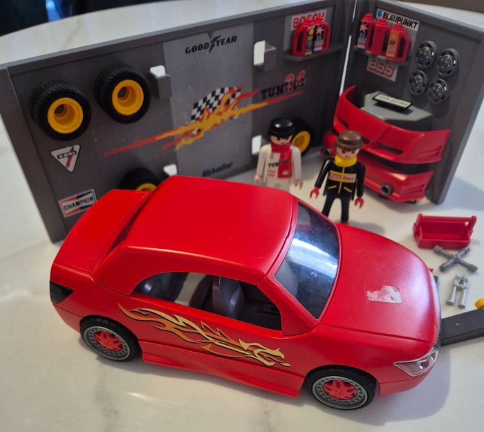 Playmobil 4321 voiture de course rouge et atelier tuning-mecanique - photo numéro 4