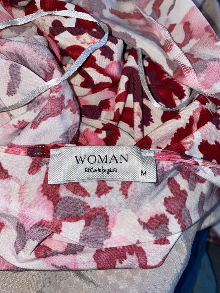 🌸 Top imprimé Woman  col v froncé devant Taille M - photo numéro 6