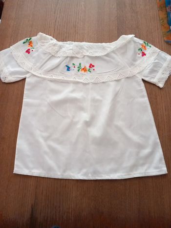 Tunique coton broderie blanc T36