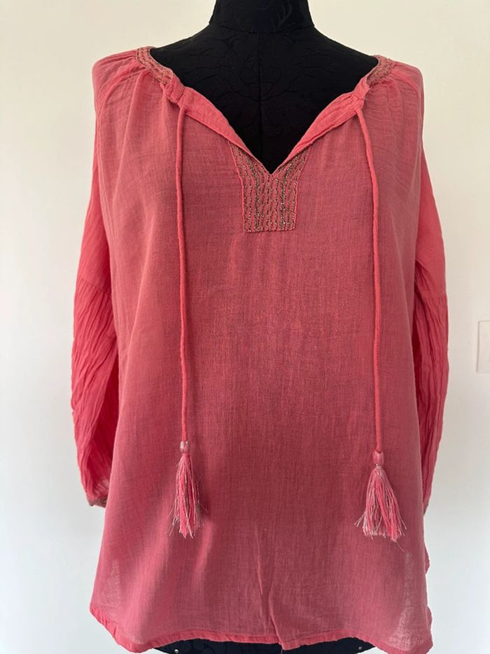 Blouse légère rose