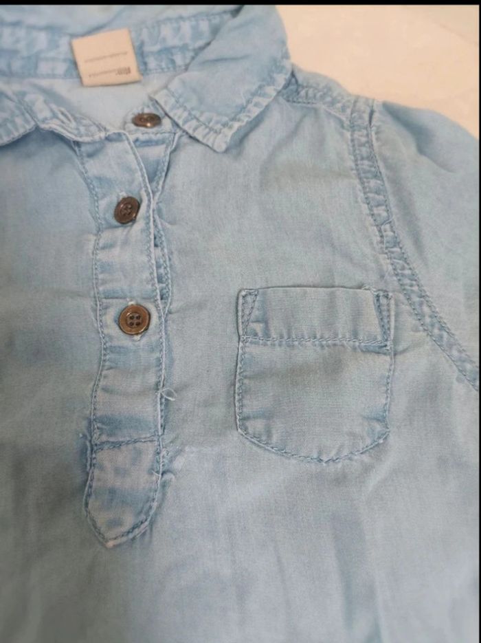 Robe chemise couleur jean légère Boîte à Malices 18 mois - photo numéro 2