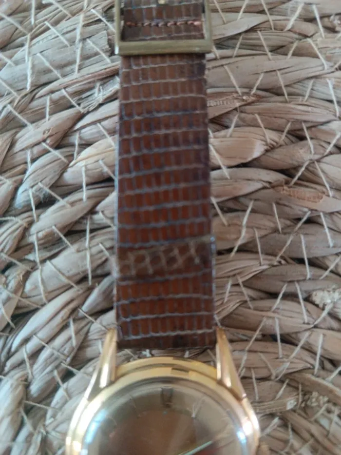 Montre vintage homme – cuir marron – fond acier inoxydable - photo numéro 6