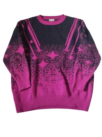 Pull violet et noire taille unique