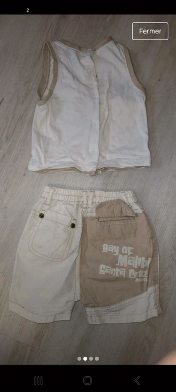 Ensemble short + débardeur garçon 6 mois - photo numéro 2