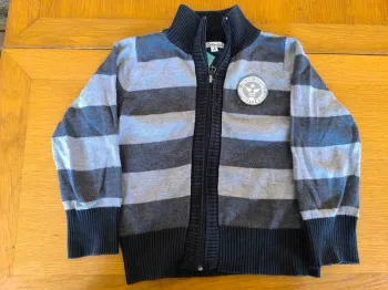 310849 gilet gris rayé garçon 3 ans u collection