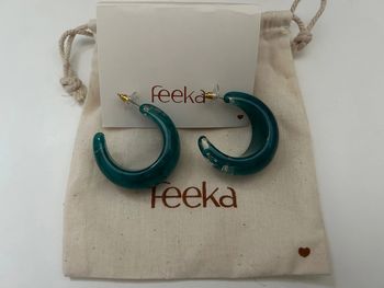 Boucles d’oreilles feeka bleu turquoise anneaux