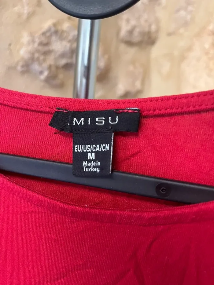 Haut rouge manche trois quart - photo numéro 4