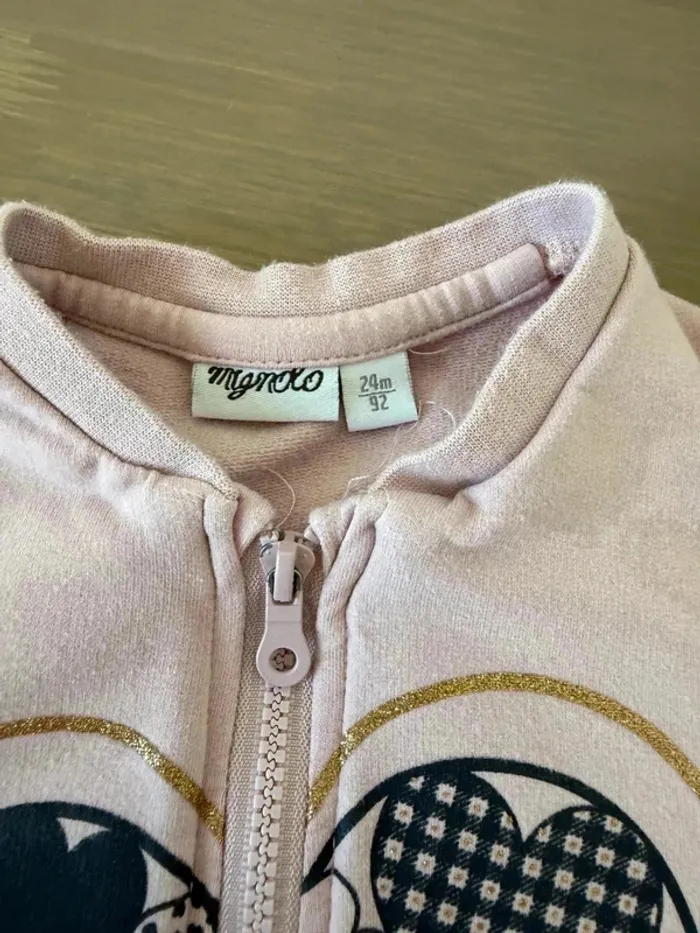 Gilet Zippé Fille Manolo - Motif Cœur - Très Bon État - Taille 2 Ans - photo numéro 3
