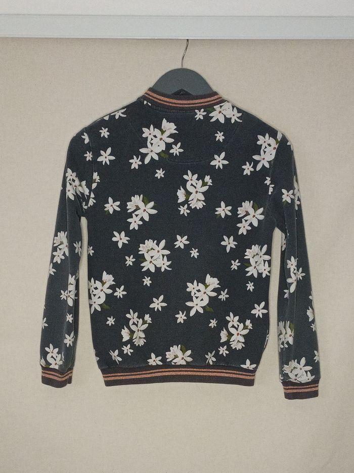🧥 Veste zippée Zara Kids – Fille 11/12 ans – Motif fleurs blanches - photo numéro 2