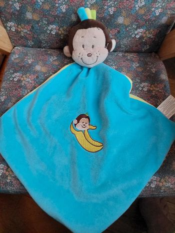 #05 - Doudou mouchoir singe patch banane