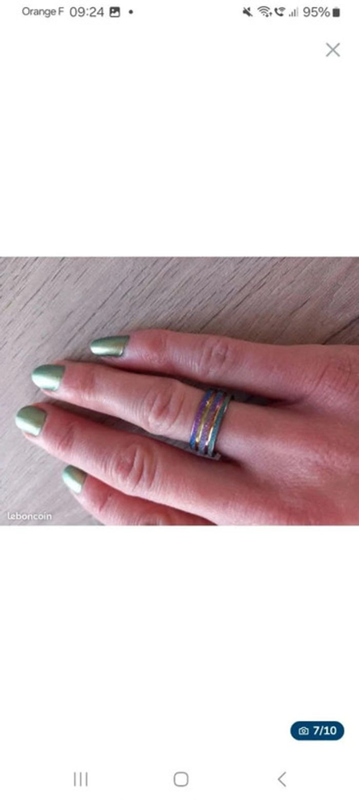 Bague en acier inoxydable taille 18 (57) - photo numéro 4