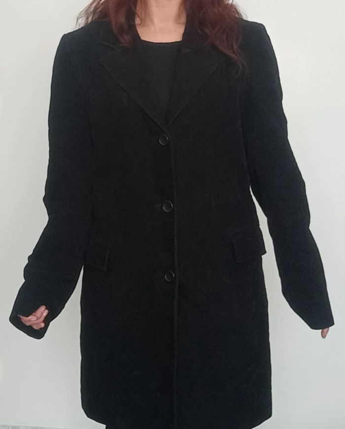 Manteau d hiver noir touché daim homme taille L - photo numéro 5