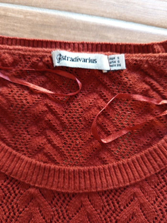 Pull fin ajouré rouille/terracotta Stradivarius - photo numéro 3