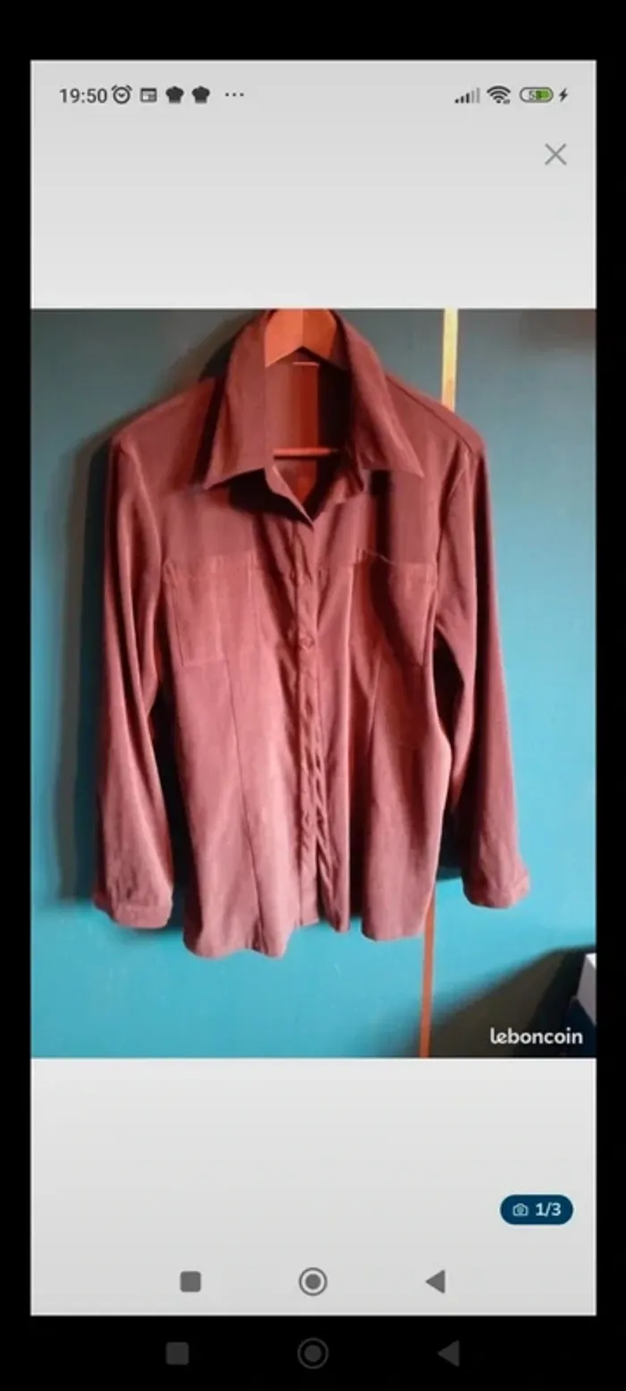Chemise femme suédine marron