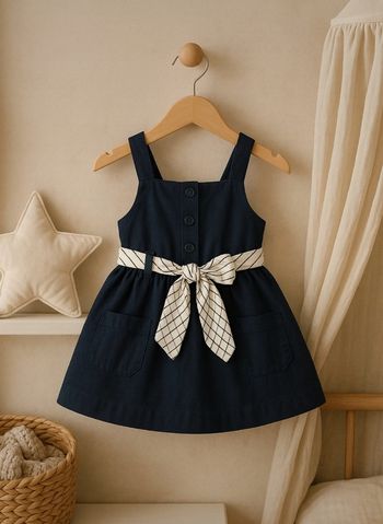 Robe Kiabi 3 mois – Bleu marine avec ceinture, TBE