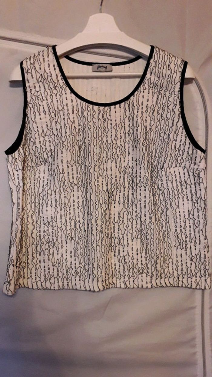 Karting débardeur blanc et noir taille 46 48