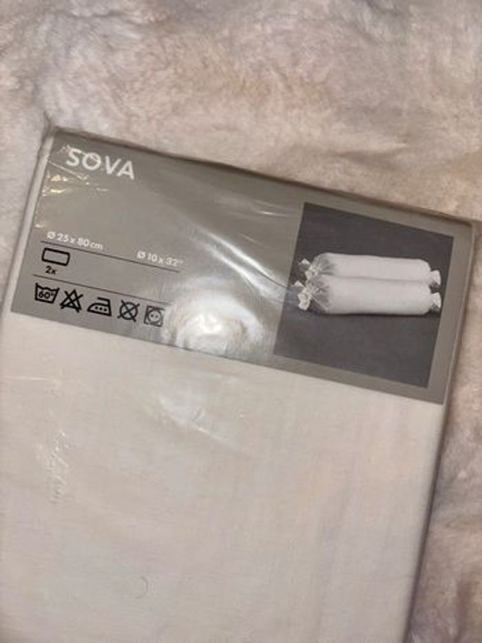 Lot 2 taies traversin neuf 25X80cm - photo numéro 3