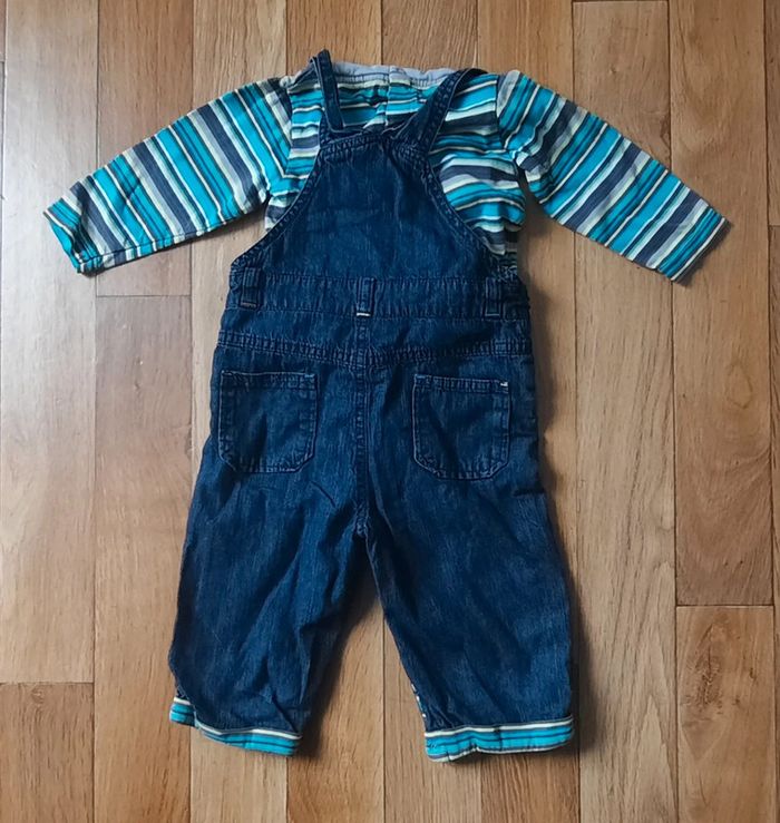 Ensemble salopette et t shirt manches longues 12 mois - photo numéro 3
