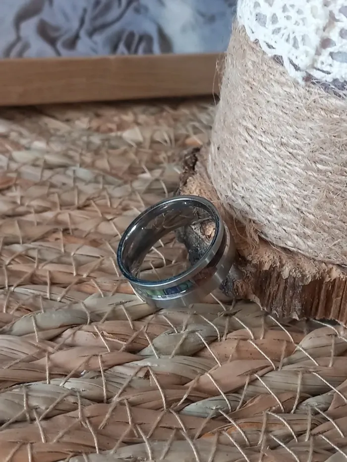 Bague en acier inoxydable taille 60 - photo numéro 6