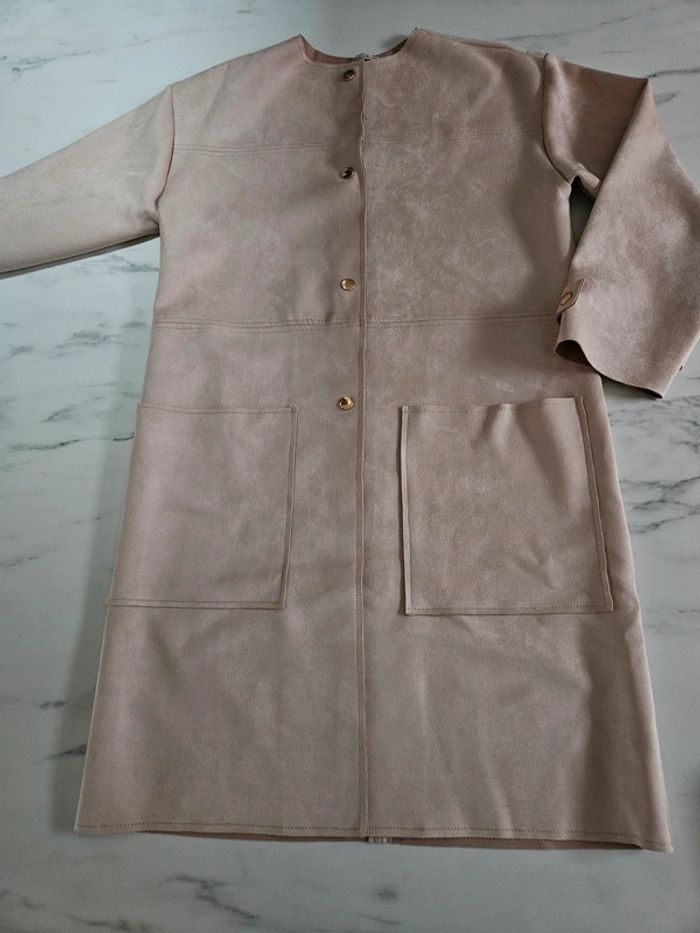 Zara veste longue beige ample taille S - photo numéro 9