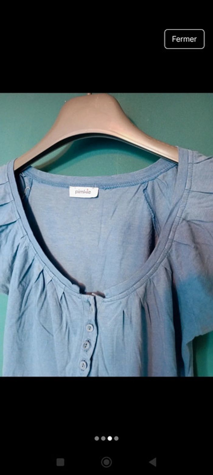 Tee shirt coton bleu - photo numéro 3