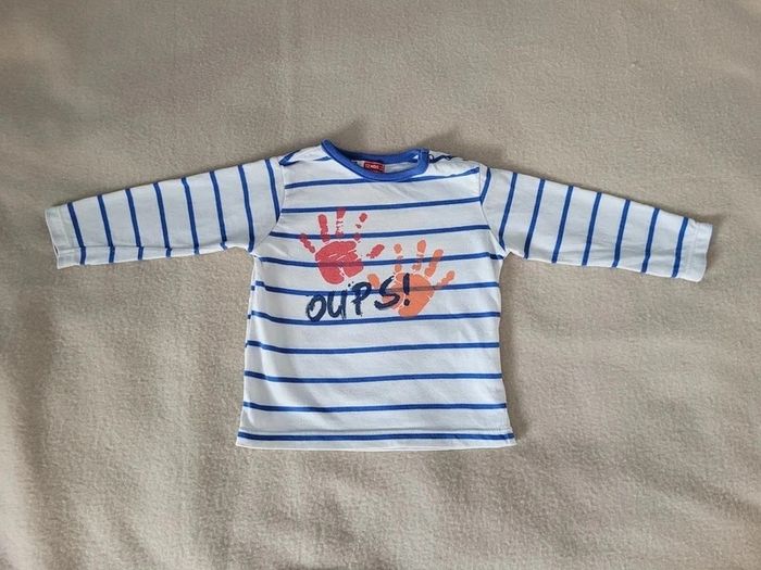T-shirt manches longues 12 mois dpam 74cm - photo numéro 2