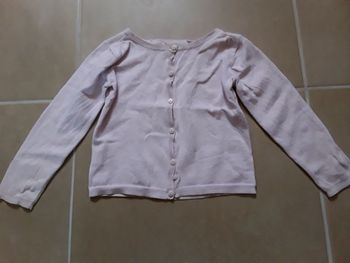 Gilet rose pâle fille 5 ans TAO TBE