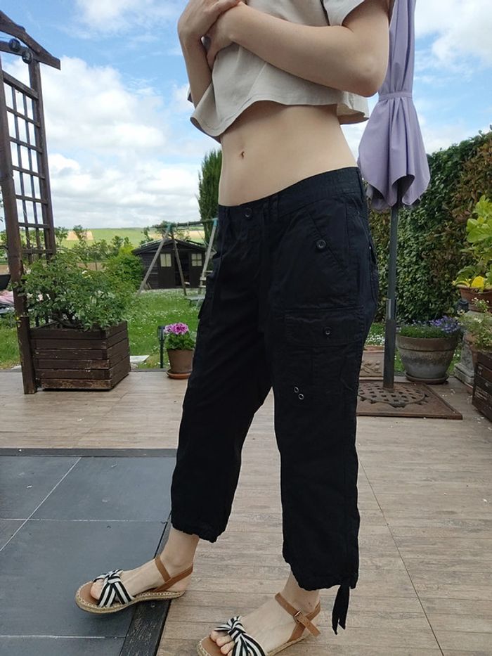 Pantacourt noir à lacets taille basse T40 - KWoman - photo numéro 7