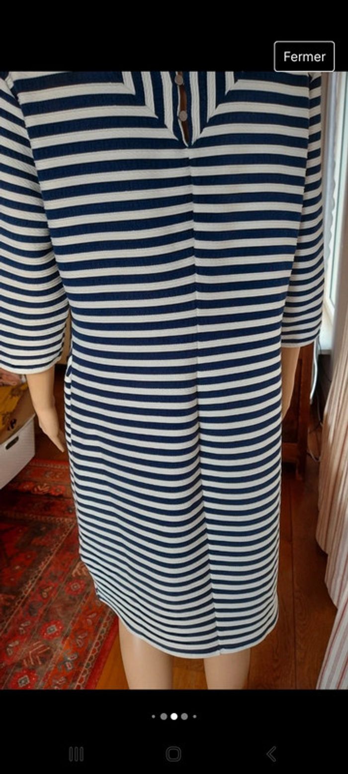 Robe manches 3/4 Lerros t XL bleu et blanc - photo numéro 6