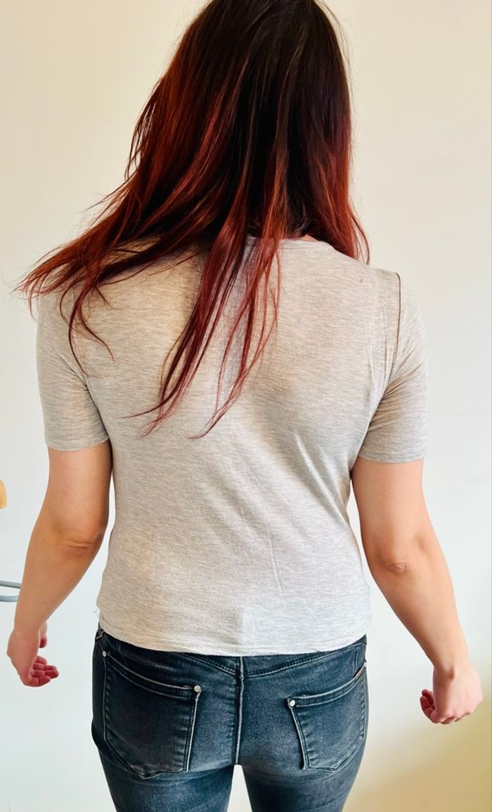 T-shirt gris chiné Vert de Rage - Taille S/36 - Très bon état - photo numéro 2