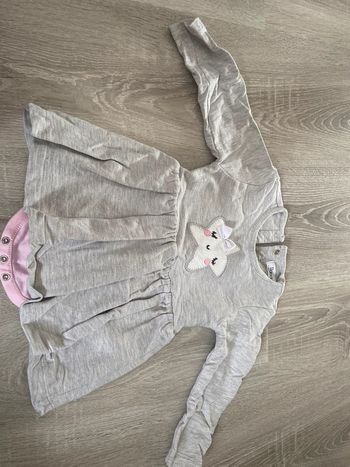 Robe grise coton épais 9 - 12 mois neuf