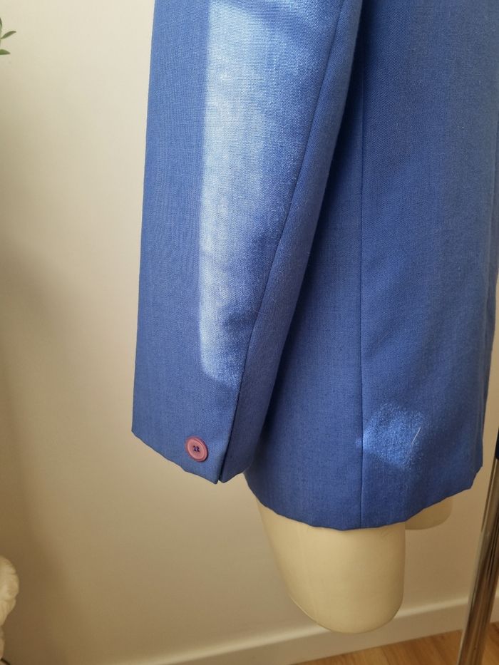 Veste blazer bleu violet vintage - photo numéro 7