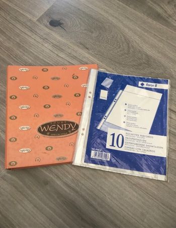 force 8 neuf paquet de 10 pochettes perforées pour petit classeur format 17x22 cm 1 classeur offert