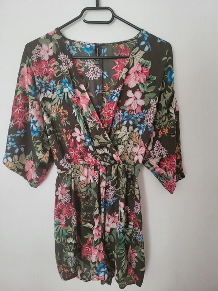 Combishort motif feuille fleur 1