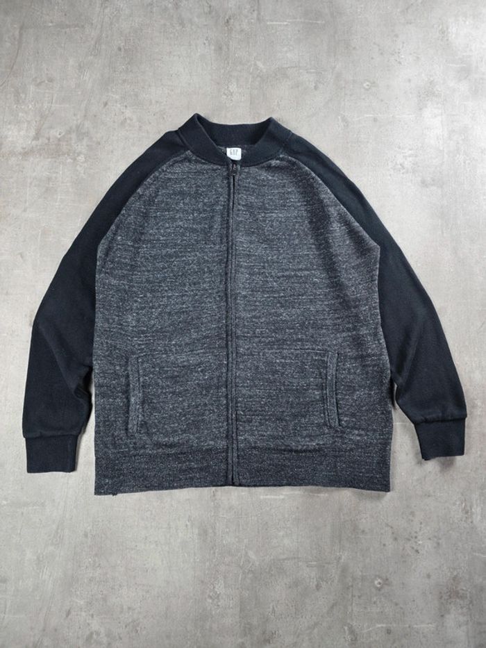 Pull gilet zippé Gap col rond gris et noir taille XXL - photo numéro 2