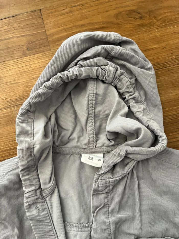 Chemise en velours grise Zara 2/3 ans - photo numéro 2