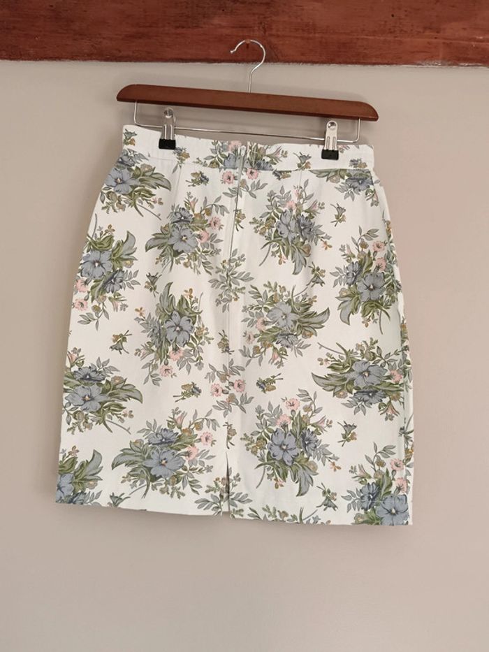 Jupe courte tailleur fleurie coton - photo numéro 4