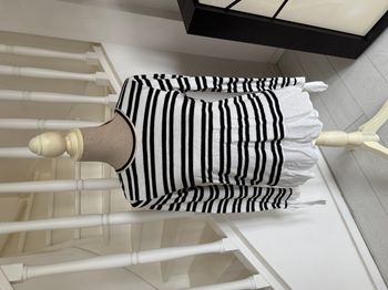 Blouse manches longues Promod blanche à rayures noires