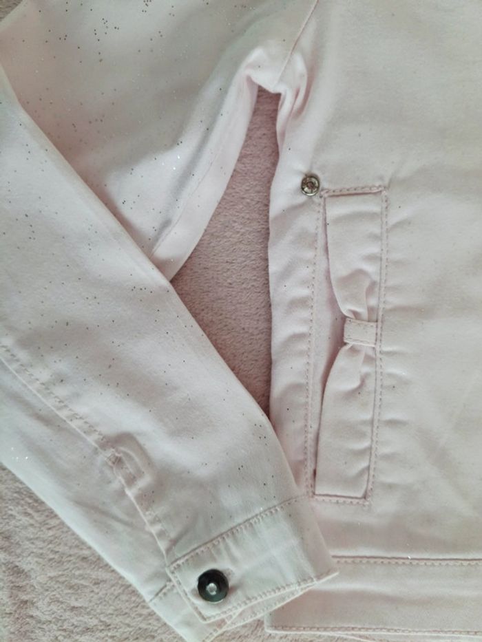 Veste d'extérieur zippée Marese 6 ans en coton rose clair pailleté - photo numéro 3