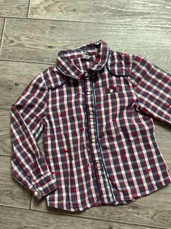 Chemise à carreaux prune TAO 4 ans