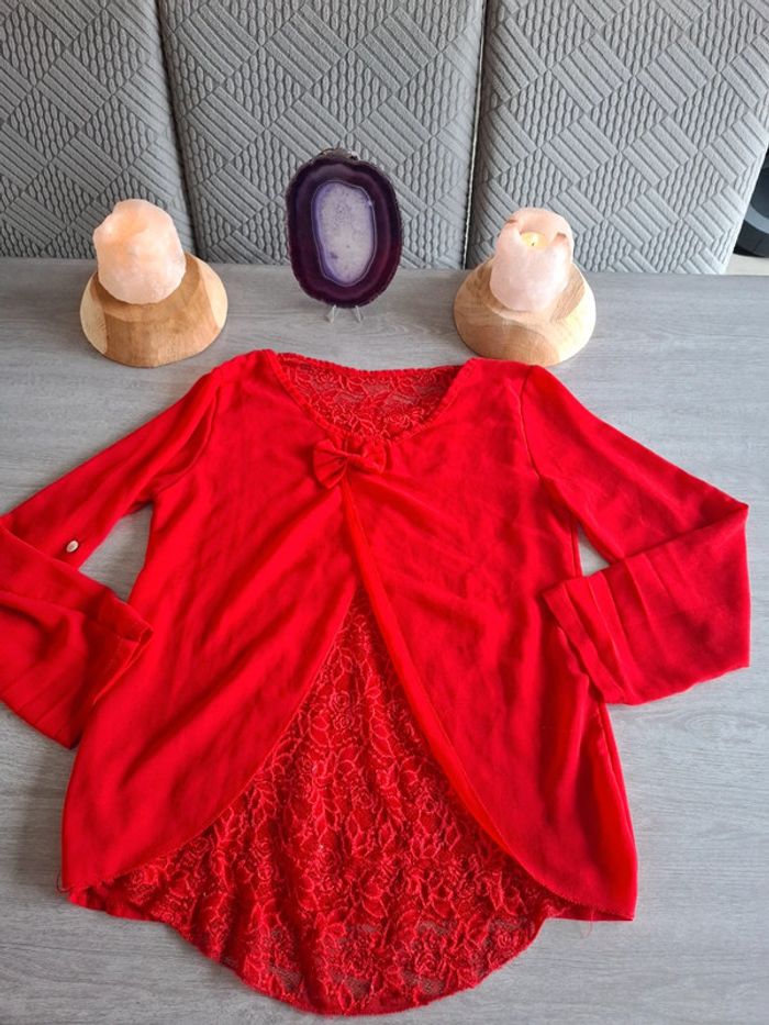 Top blouse rouge 38 - photo numéro 4