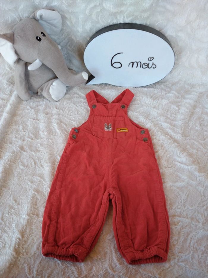 Salopette velours Garçon 6 mois Dpam 100% coton