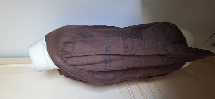 Chemisier marron taille 38 manches longues comptoir des cotonniers - photo numéro 2